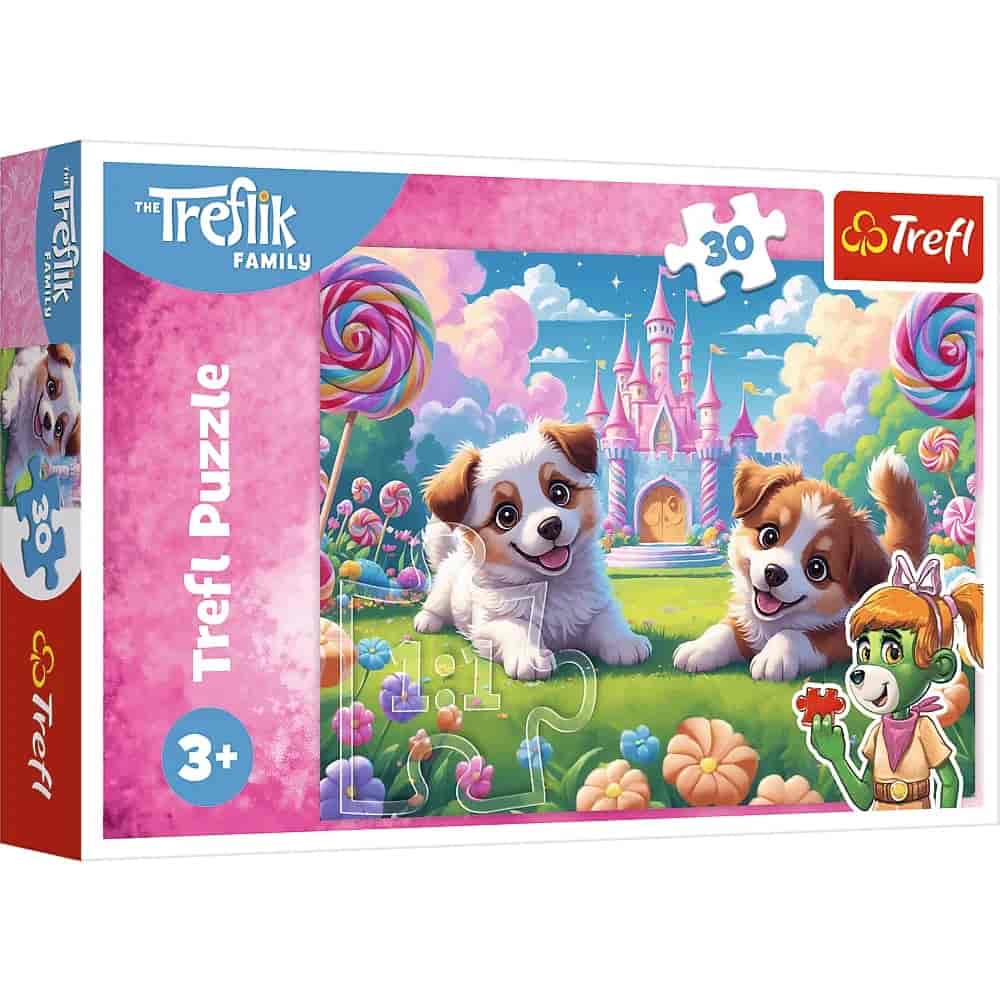 Puzzle 30 el. Rodzina Treflików Świat Pełen Uśmiechu Pieski misiek