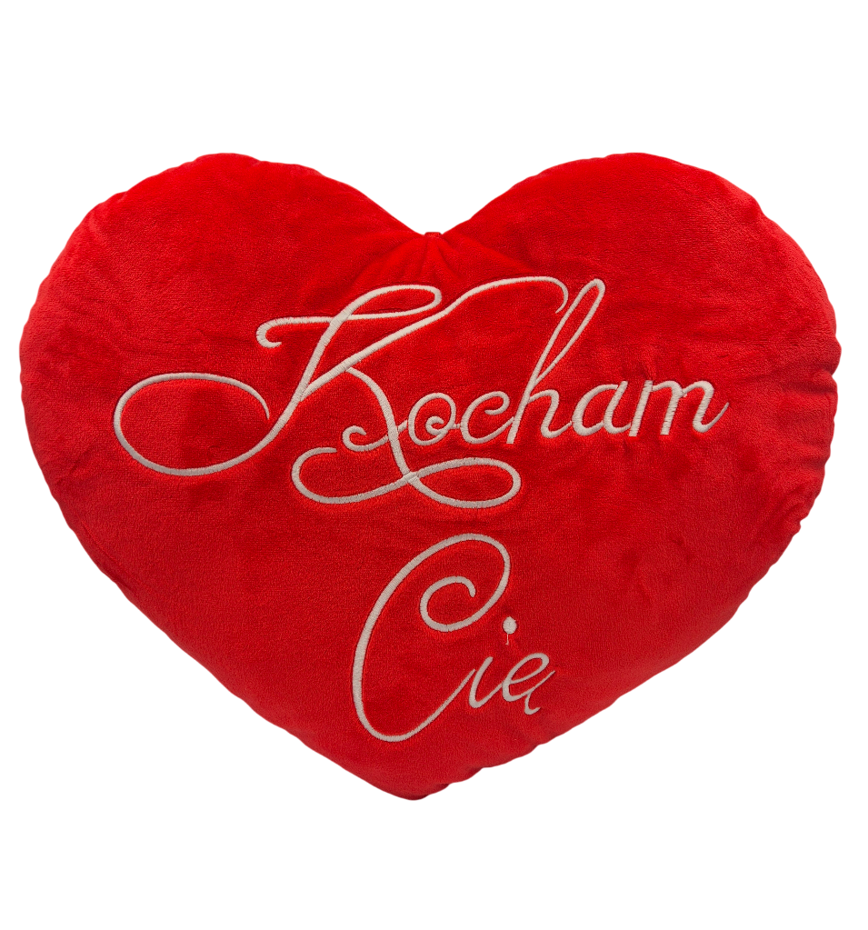 Poduszka Maskotka Serce Wielkie Kocham Cię Walentynki 45 cm misiek