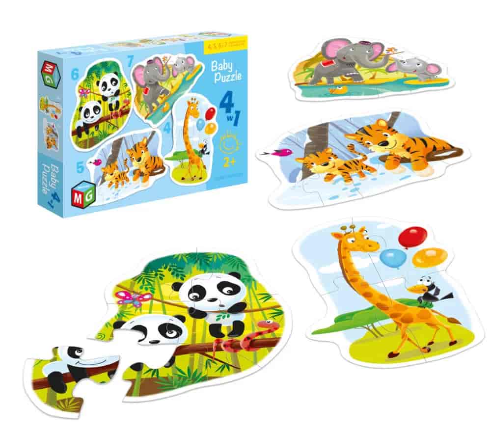 Baby Puzzle 4w1 Dzikie Zwierzęta Multigra misiek
