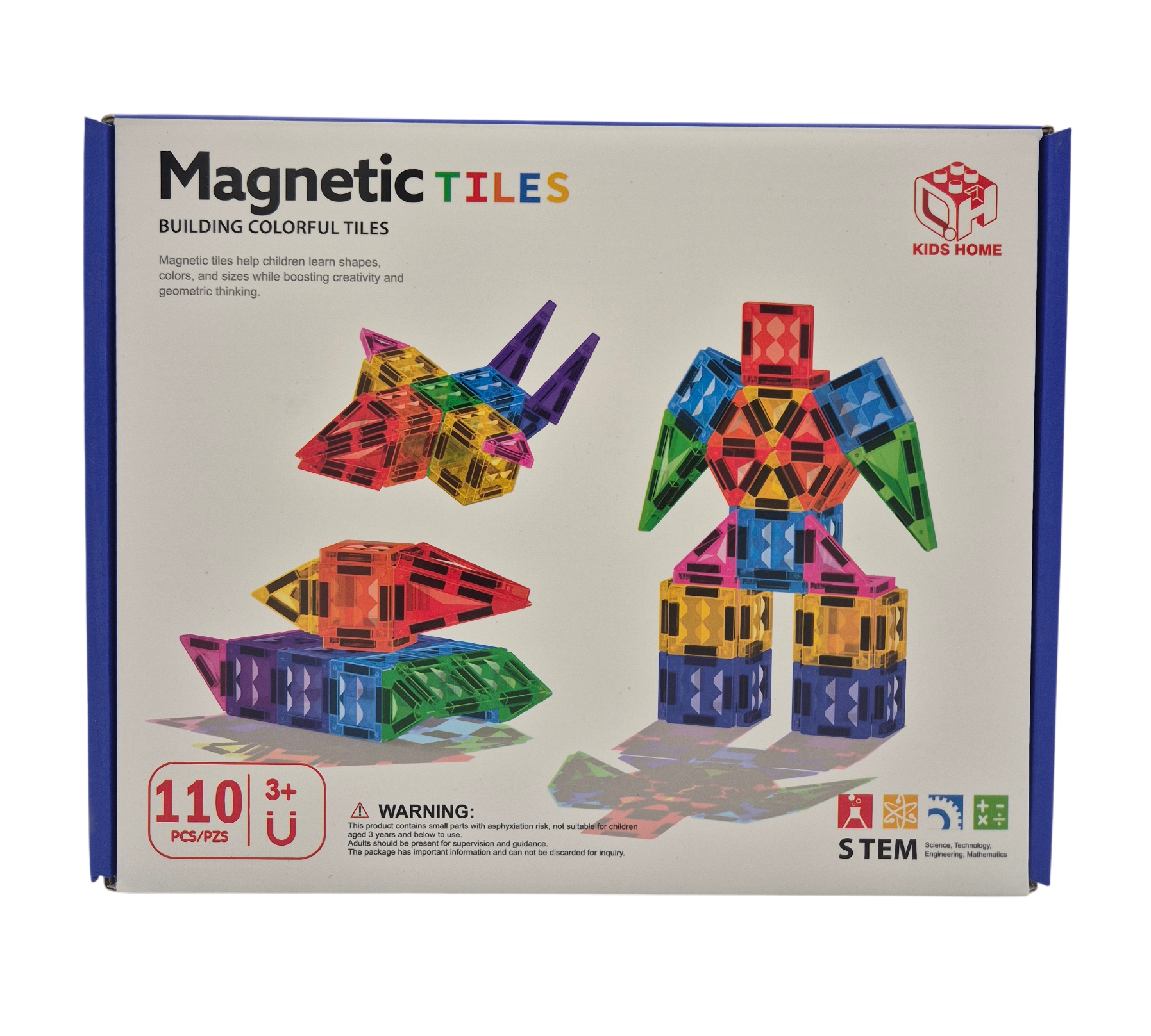 Klocki Magnetyczne Konstrukcyjne 3D Magnetic Tiles 110 el. misiek