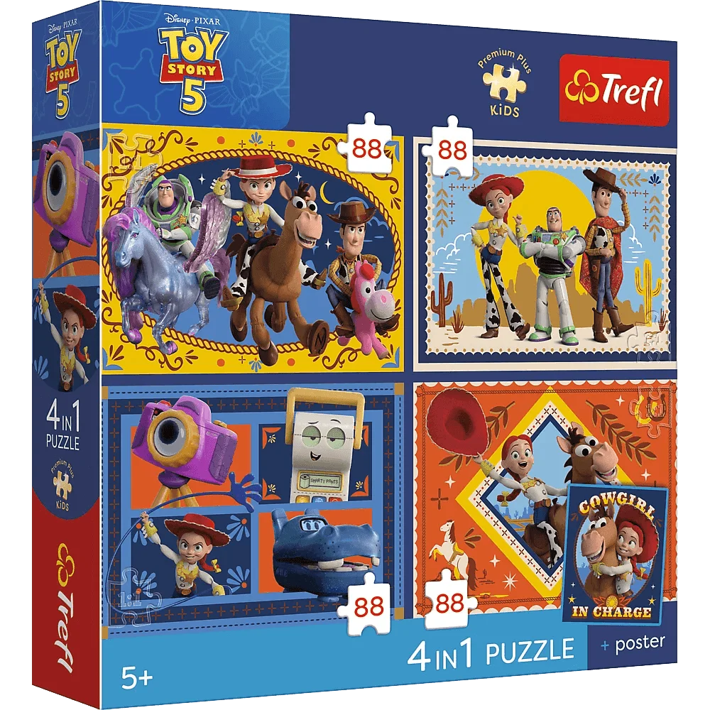 Puzzle 4w1 Premium Toy Story 5 Czas Zabawek + Plakat Trefl misiek