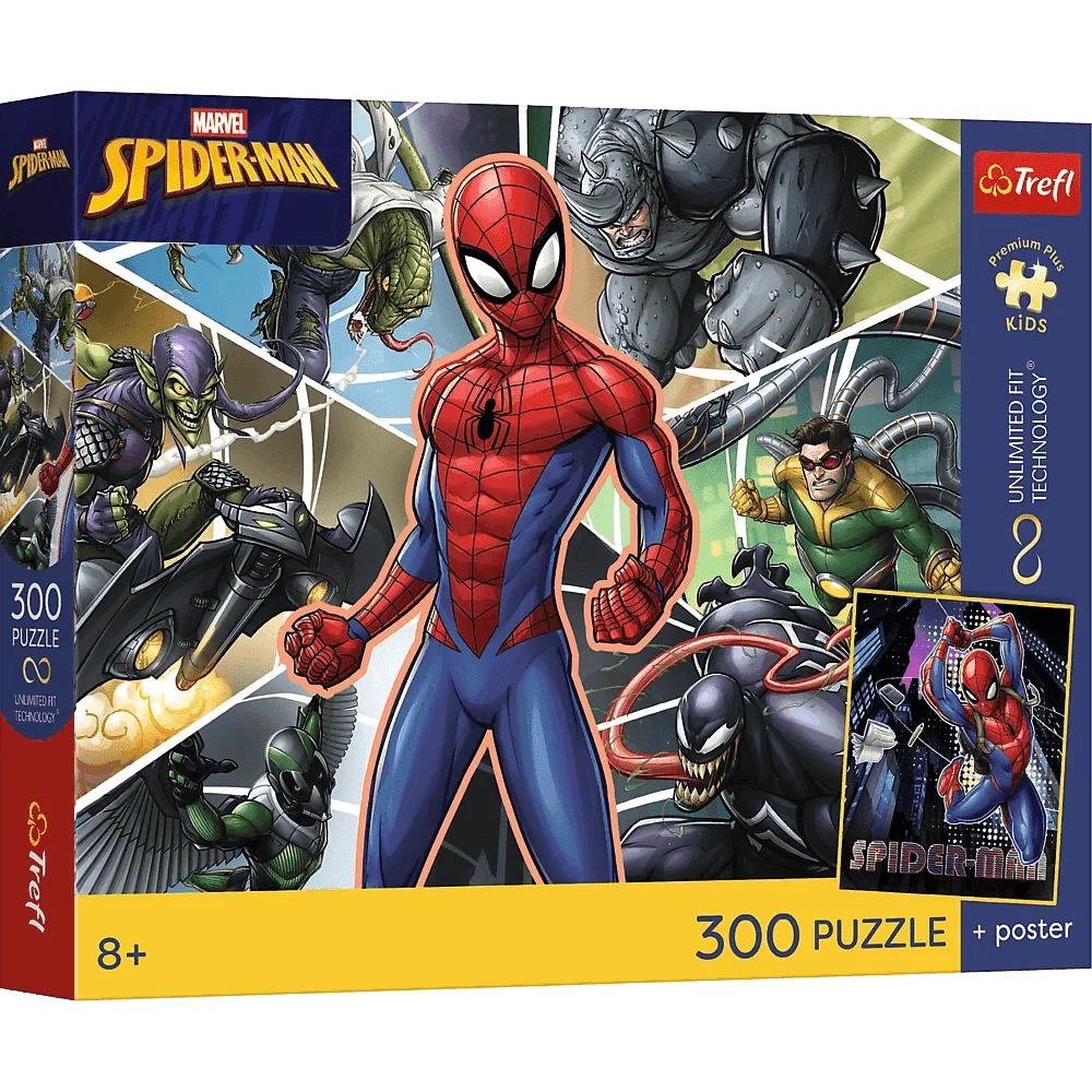 Puzzle 300 el. UFT Spiderman Marvel + plakat Trefl misiek
