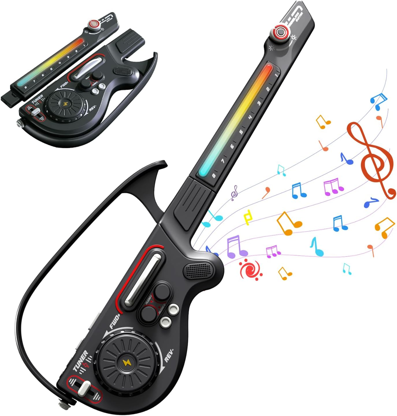 Gitara Elektryczna Dotykowa Bezstrunowa DJ Bluetooth Led misiek