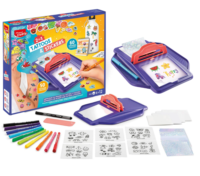 Creativ Tattoos Stickers 2w1 Stwórz Tatuaże i Naklejki Maped misiek
