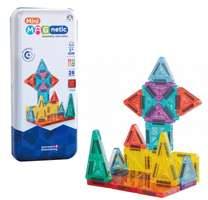 Klocki Magnetyczne Mini Zestaw w Metalowym Pudełku 26 el. misiek