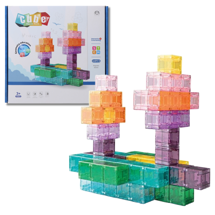 Klocki Magnetyczne Sześciany Cube Magnetic Blocks 64 el  misiek