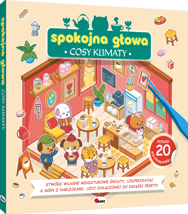 Spokojna Głowa Cosy Klimaty Wyklejanka Kolorowanka AWM misiek