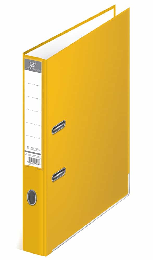 Segregator A4 50 mm 2 ringi żółty Interdruk