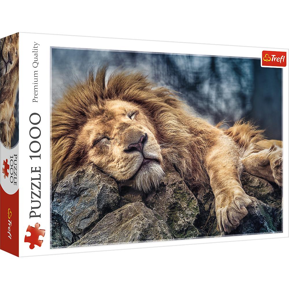 Puzzle 1000 el śpiący lew na skale 10447 Trefl