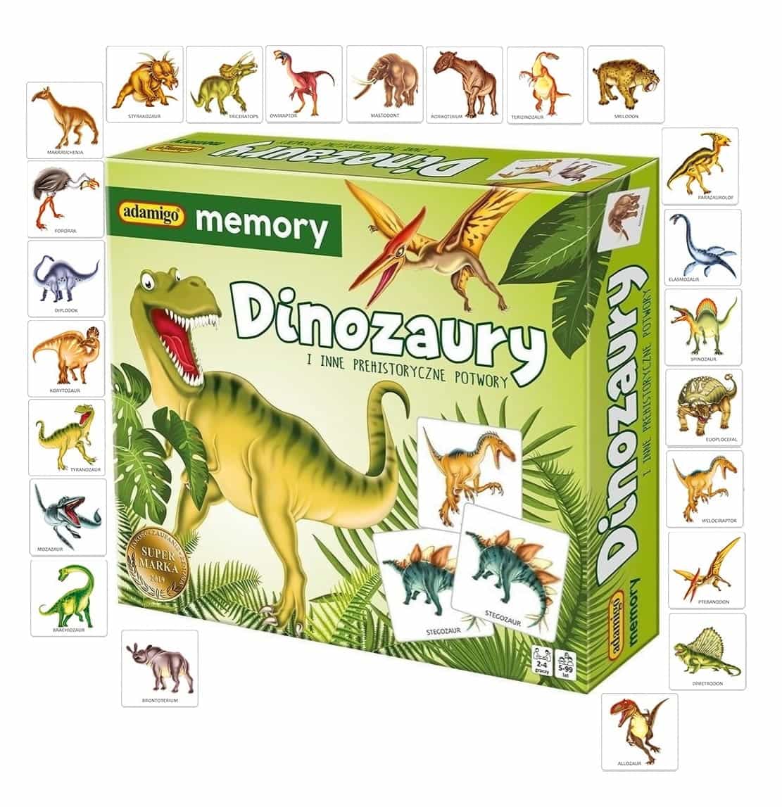 Dinozaury memory gra pamięciowa Adamigo