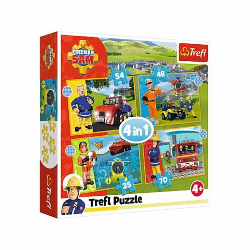 Puzzle 4 w 1 Odważny Strażak Sam Trefl