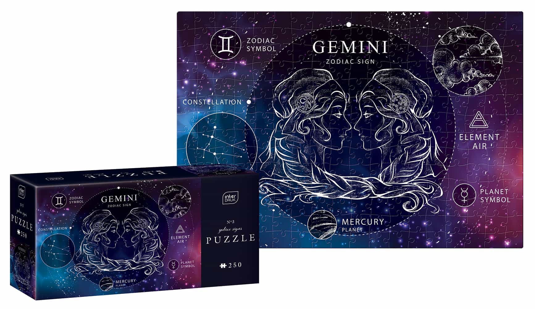 Puzzle znak zodiaku bliźnięta 250 el Interdruk
