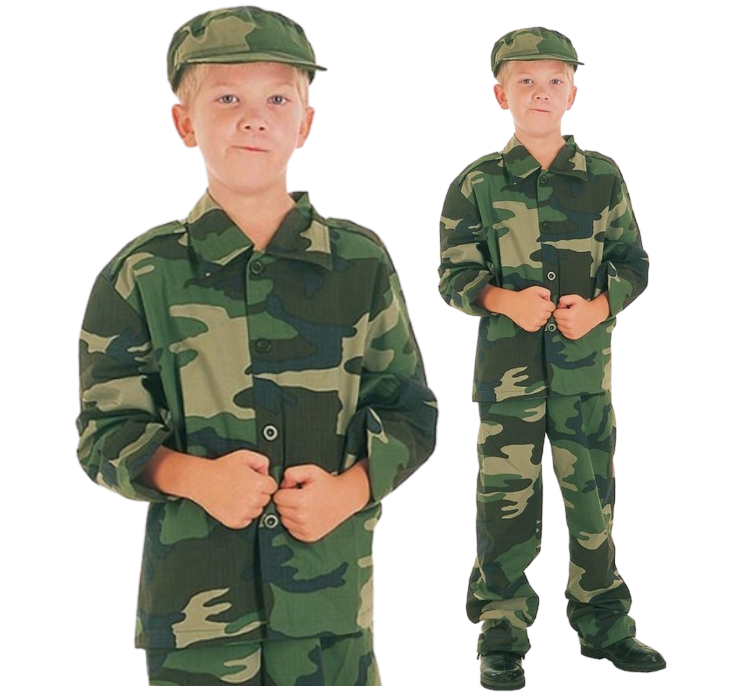 Strój Żołnierz koszula, spodnie, czapka roz. M 120/130