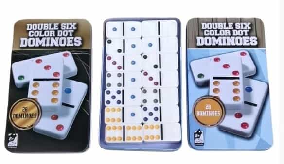 Gra podróżna Domino w metalowym pudełku