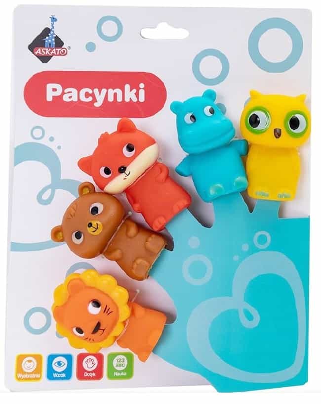 Kolorowe Pacynki na palce Zwierzęta Askato