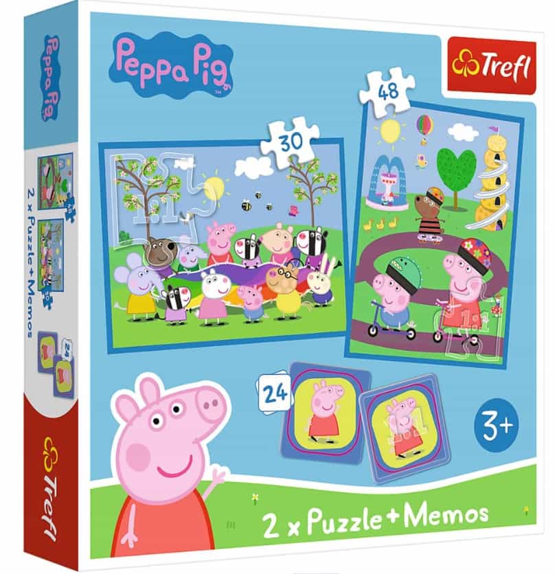 Puzzle 2w1 memos Radosne chwile ze świnką Peppą Trefl
