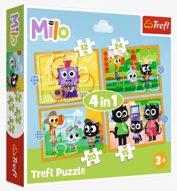 Puzzle 4w1 Milo Poznaj Kotka Milo i jego Przyjaciół