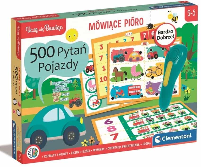 Mówiące pióro 500 pytań pojazdy Uczę się bawiąc Clementoni