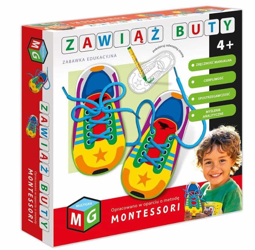 Montessori Zawiąż Buty Zabawka Edukacyjna Mutigra