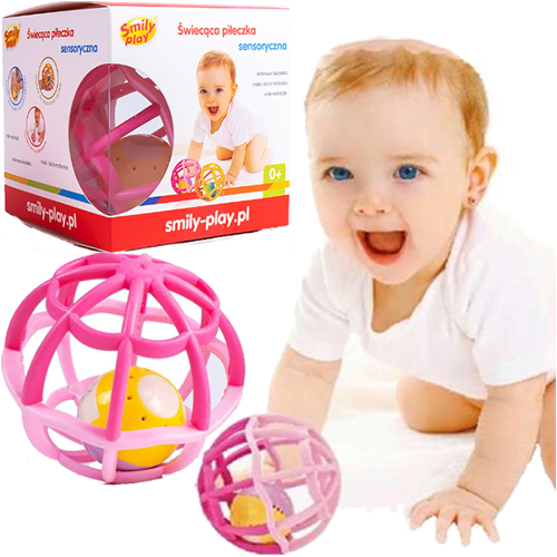 Piłeczka świecąca sensoryczna różowa Smily Play