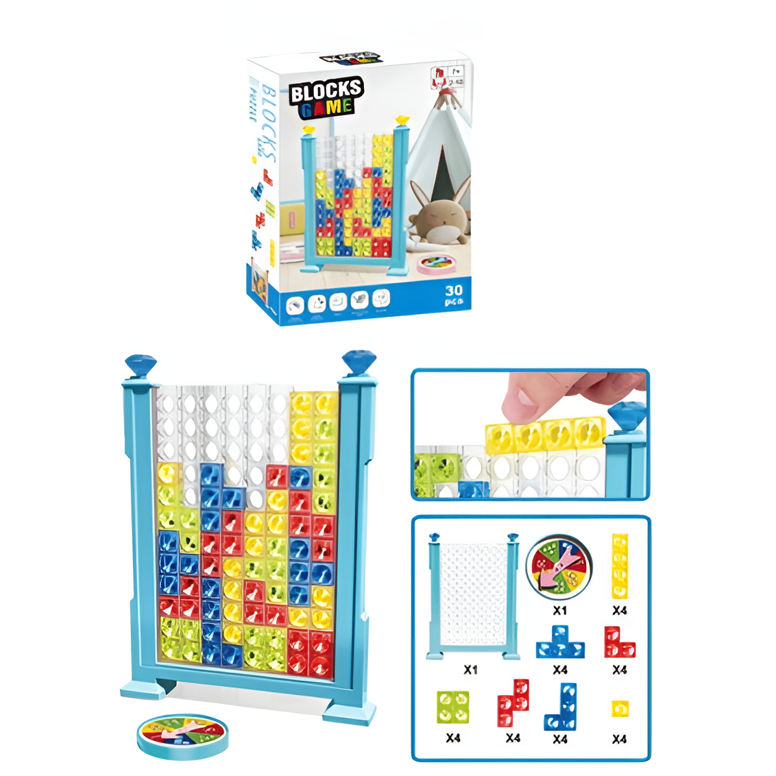 Gra Logiczna Tetris Klocki Układanka Blocks Game 30 el.