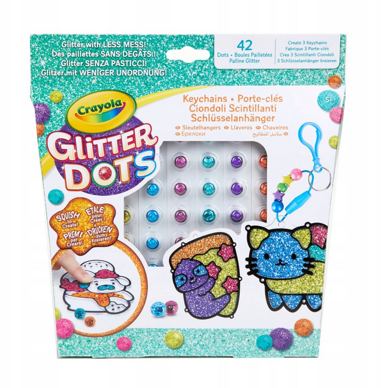 Zestaw Kreatywny Artystyczny GLITTER DOTS Breloki Brokatowe 