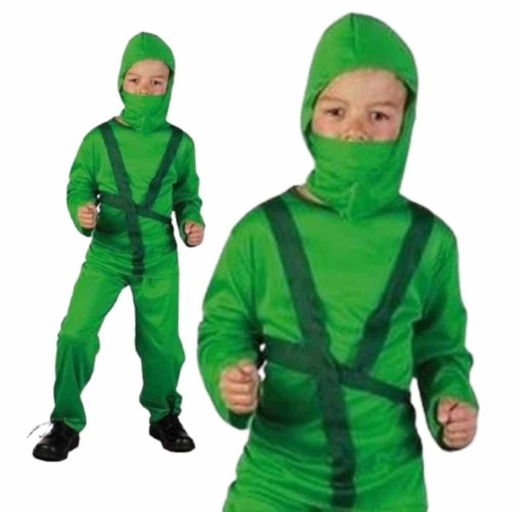 Strój Karnawałowy Ninja koszula spodnie kaptur maska 110/120