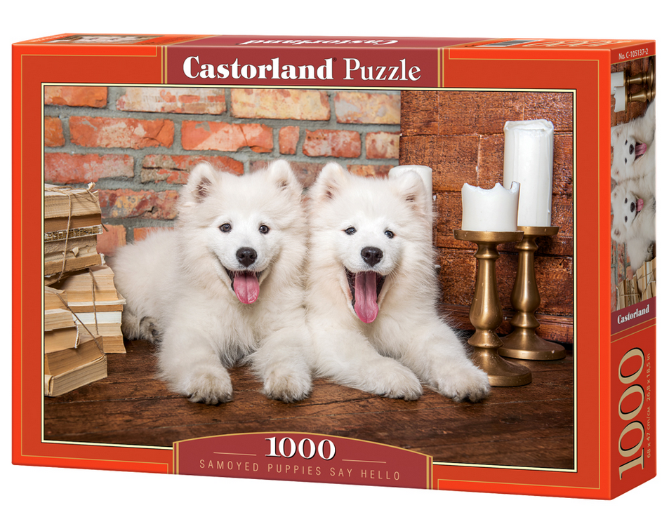 Puzzle 1000 elementów Pies Szczenięta Mówią Cześć