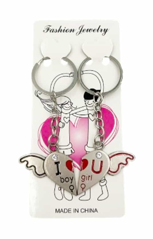 Breloczki Dwie Połówki Serca Boy Girl Metal 10 cm