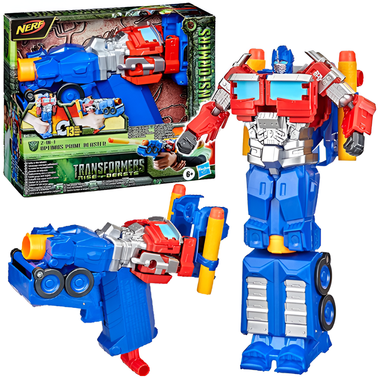 Transformers NERF Optimus 2w1 Pistolet Wyrzutnia Hasbro