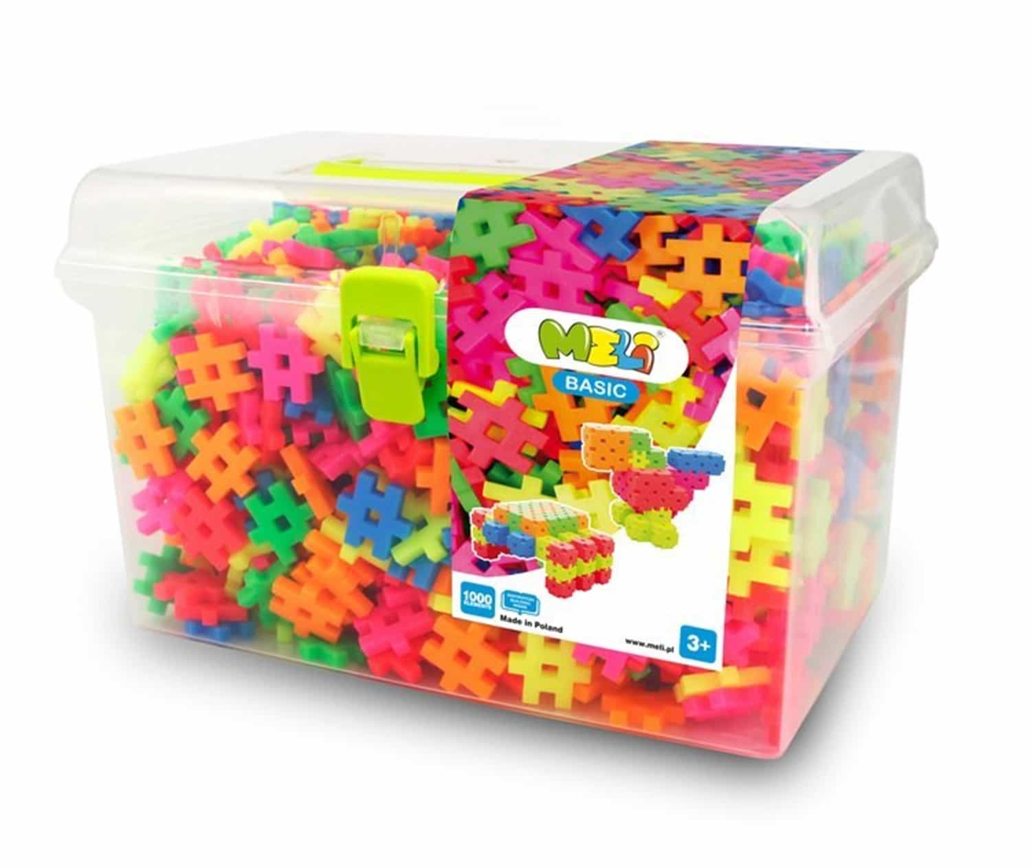 Klocki Konstrukcyjne Meli Basic Neon Travel Box 1000 el.