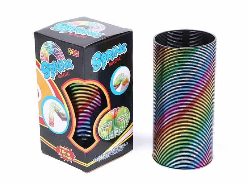 Sprężynka Sprężyna Tęczowa Brokatowa 15 cm