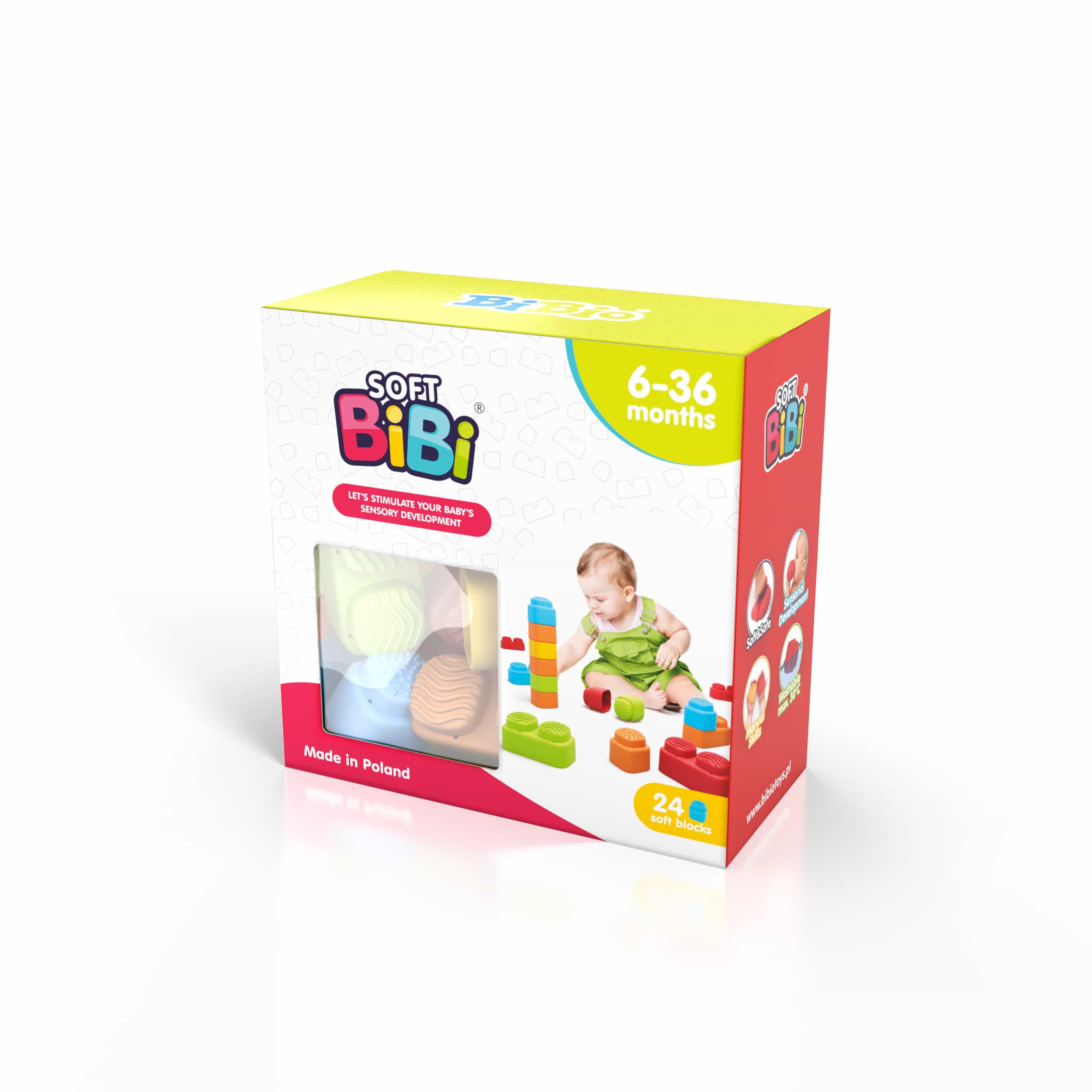 Klocki Sensoryczne Sensory Blocks Soft BiBi 24 szt.