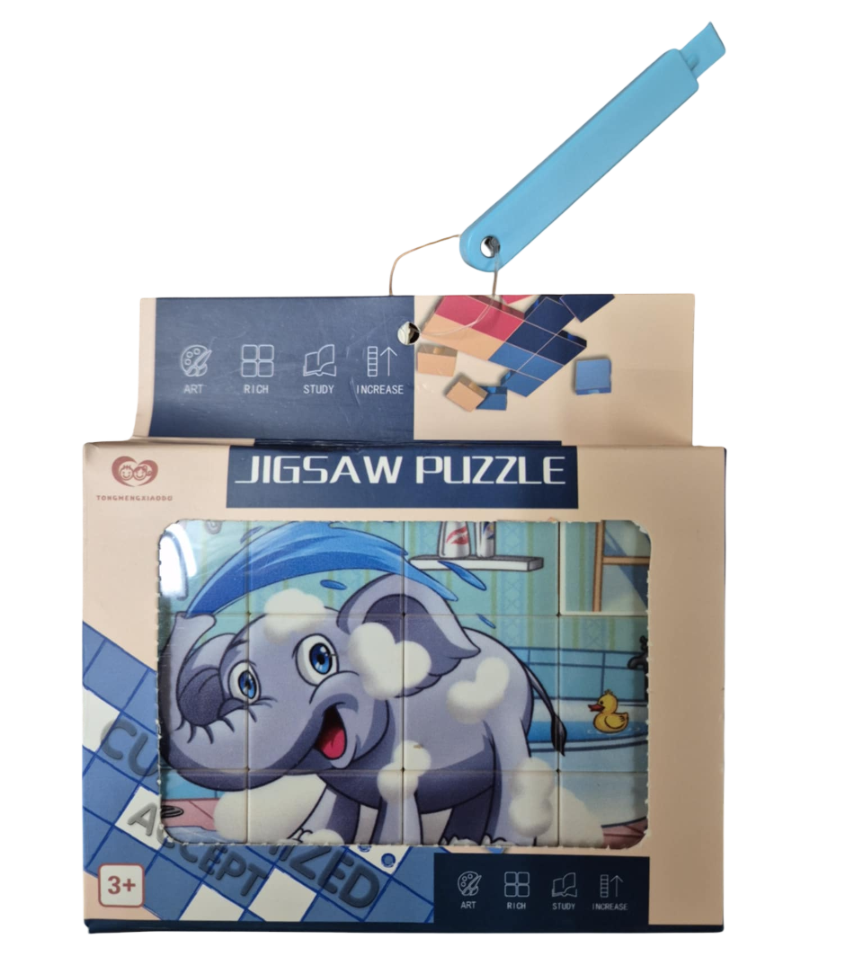 Układanka Klockowa Puzzle Klocki Słoń Słonik w Kąpieli