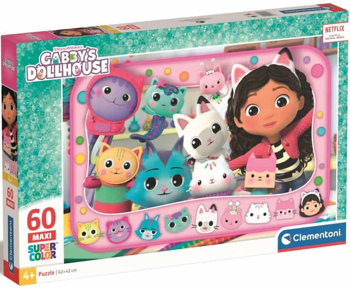 Puzzle 60 elementów Maxi Supercolor Koci Domek Gabi