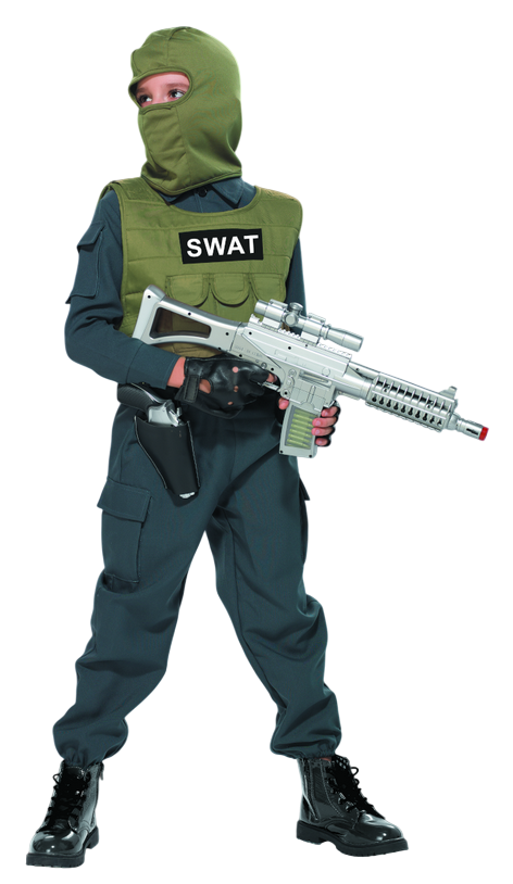 Strój Karnawałowy Policjant S.W.A.T. 4 częściowy r. 128 cm