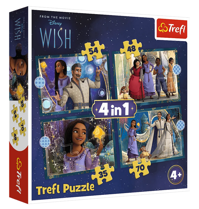 Puzzle 4w1 Wish Marzenia się Spełniają Disney Trefl