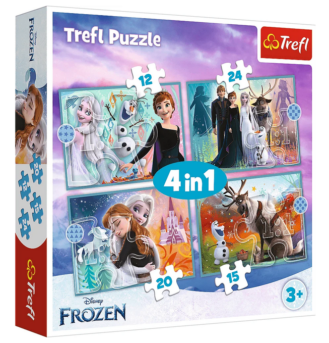 Puzzle 4w1 Kraina Lodu Niezwykły świat Frozen Trefl