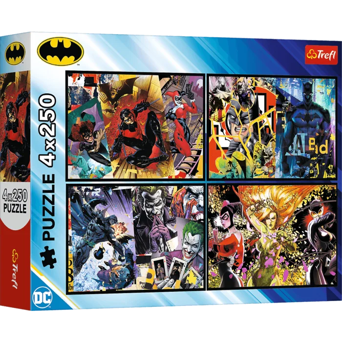 Puzzle 4x250 el. Batman w Akcji Trefl