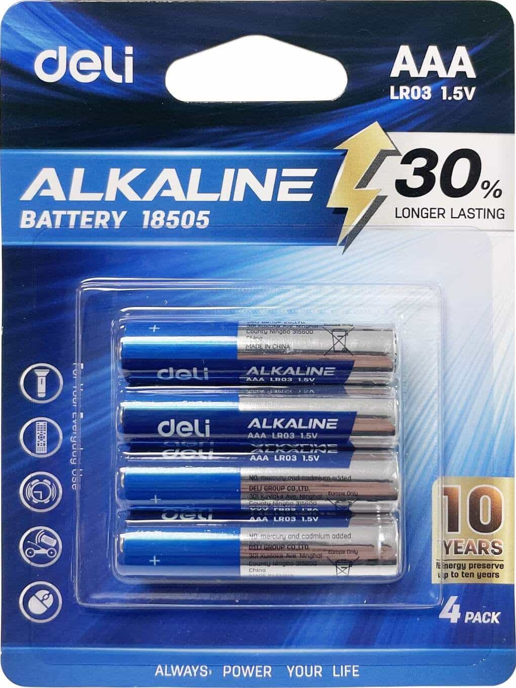 Baterie alkaliczne AAA Deli LR03 1,5V 4 sztuki