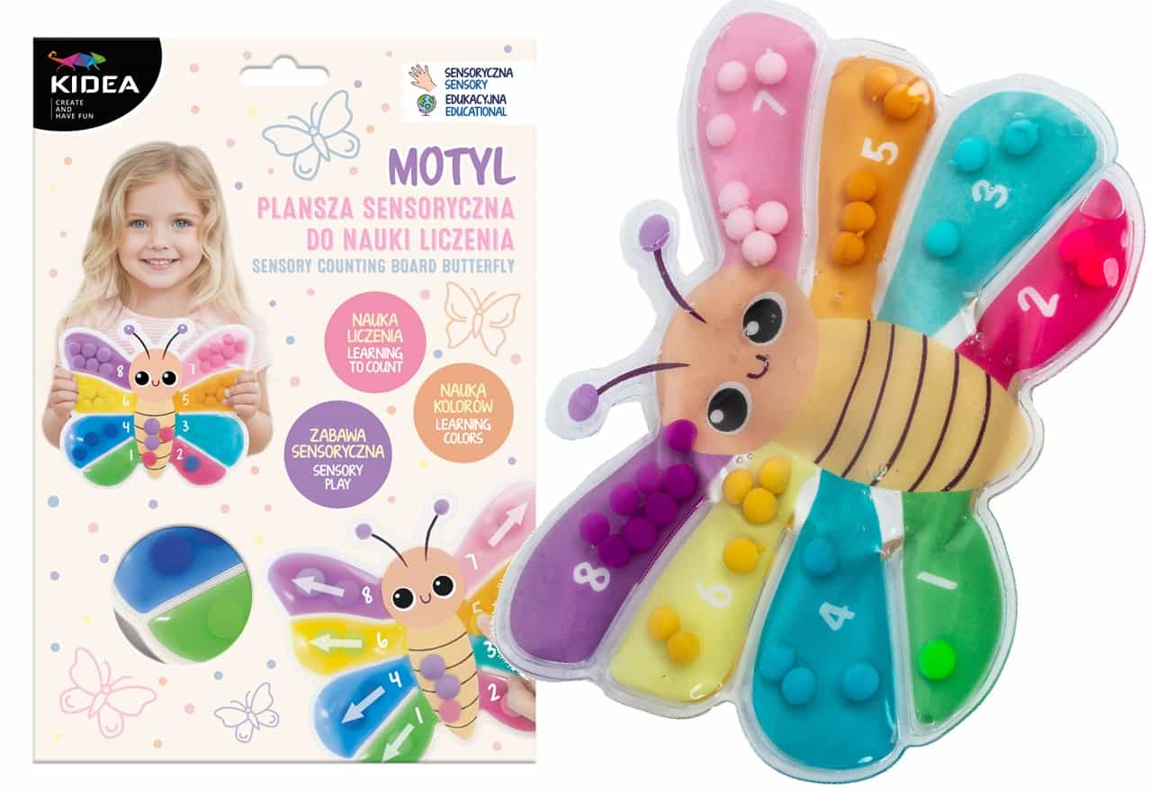 Plansza sensoryczna Motylek do nauki liczenia Kidea