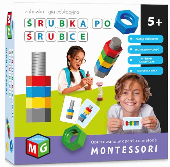 Gra Edukacyjna Montessori Śrubka po Śrubce Multigra