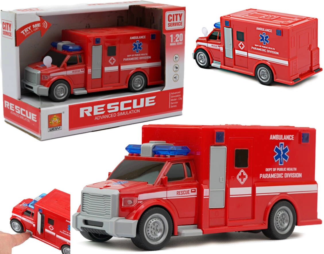 Karetka Ambulans Samochód na Napęd 1:20 Światło Dźwięk