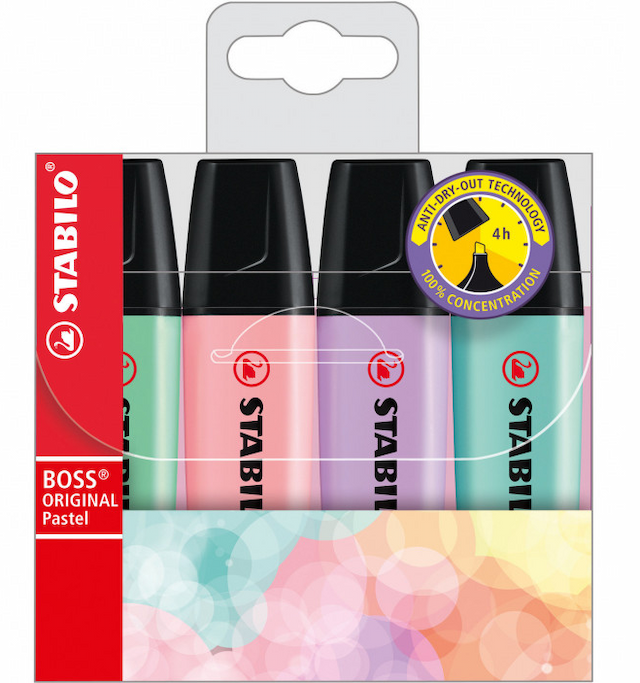 ZAKREŚLACZ BOSS pastel 4szt.