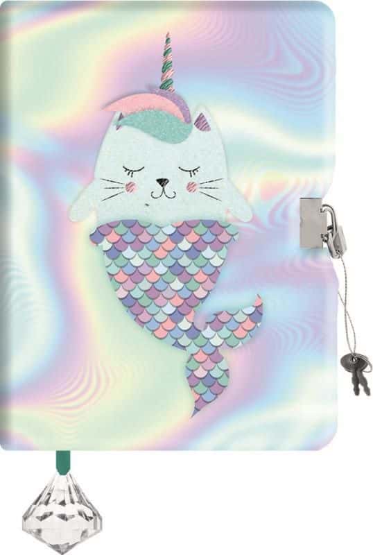 Pamiętnik z kłódką "holo" A5, 96k MERMAID – zdjęcie 1