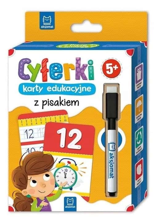 Cyferki – karty edukacyjne z pisakiem. 5+