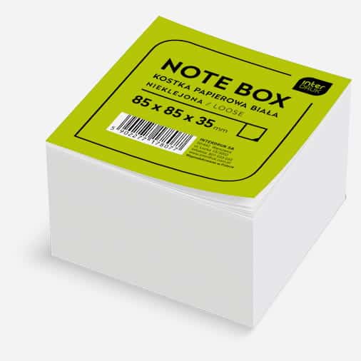 KOSTKA PAPIEROWA BIAŁA 8,5x8,5 NIEKLEJONA