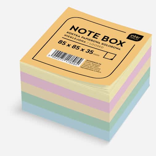 KOSTKA PAPIEROWA KOLOROWA 8,5x8,5 NIEKLEJONA