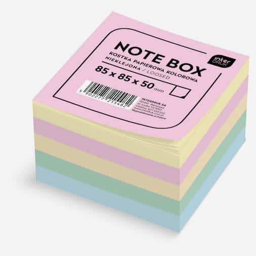 KOSTKA PAPIER KOLOR 85x85x50mm NIEKLEJONA