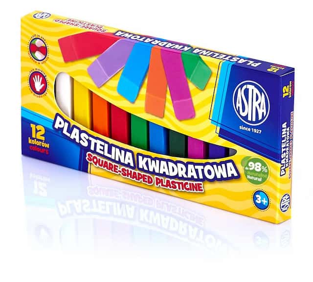 PLASTELINA KWADRATOWA 12 KOLORÓW – zdjęcie 1